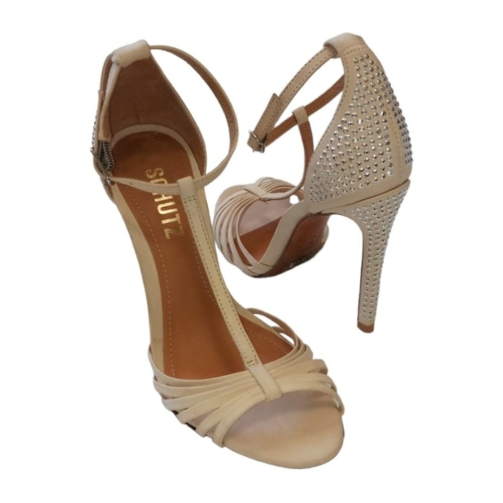 Shutz Micro Studded Strap Heels -No Stains Or Wear